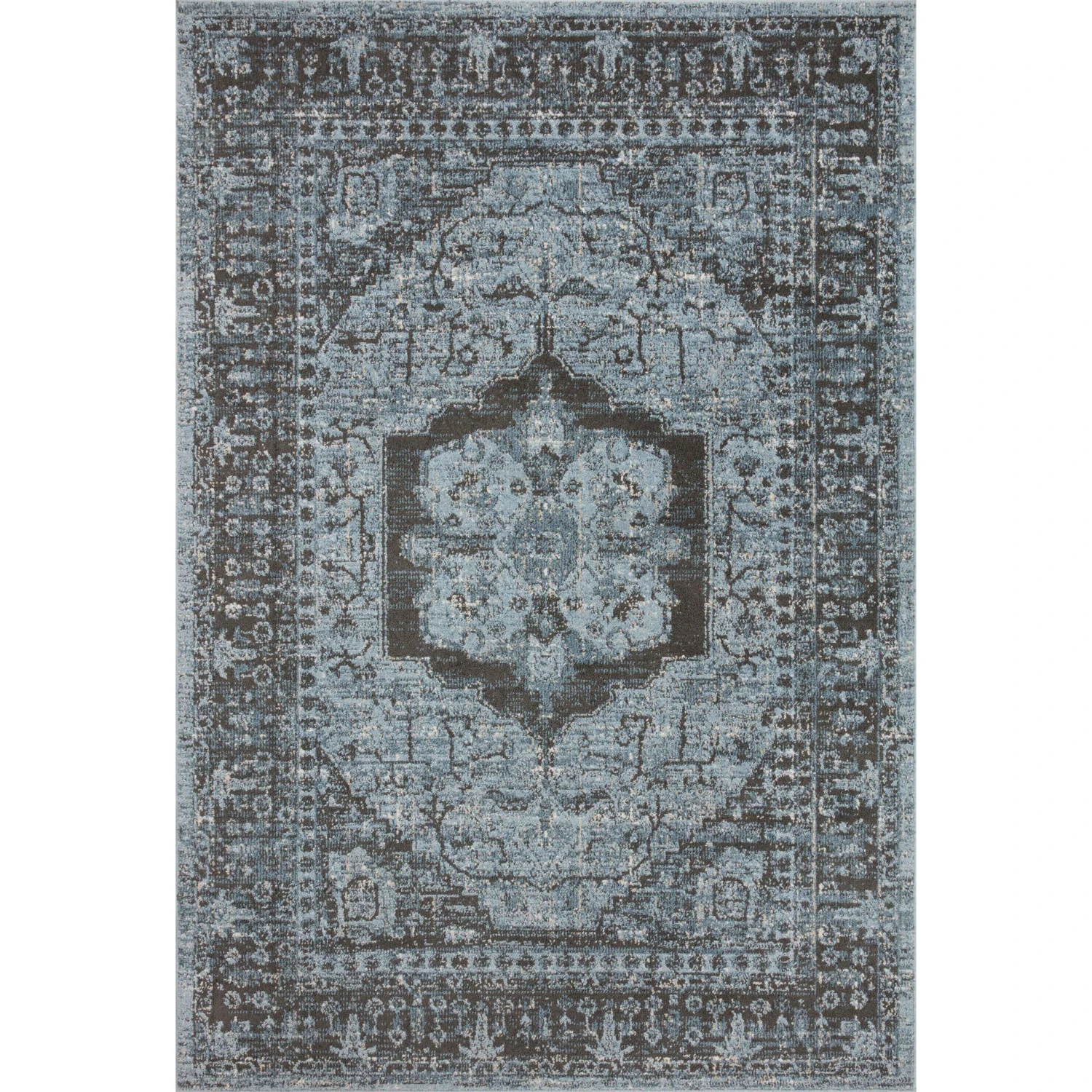 Loloi II Odette ODT-08 Sky / Charcoal Rug DC10 1 Loloi II Odette ODT-08 Sky / Charcoal Rug DC10