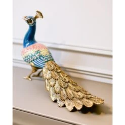 Port 68 Porcelain Peacock Statue Floor Sample (Each Sold Separately) -Grayson-Living Port68PorcelainPeacockStatuePT68 ACFS26102 FS 4