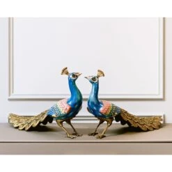 Port 68 Porcelain Peacock Statue Floor Sample (Each Sold Separately)