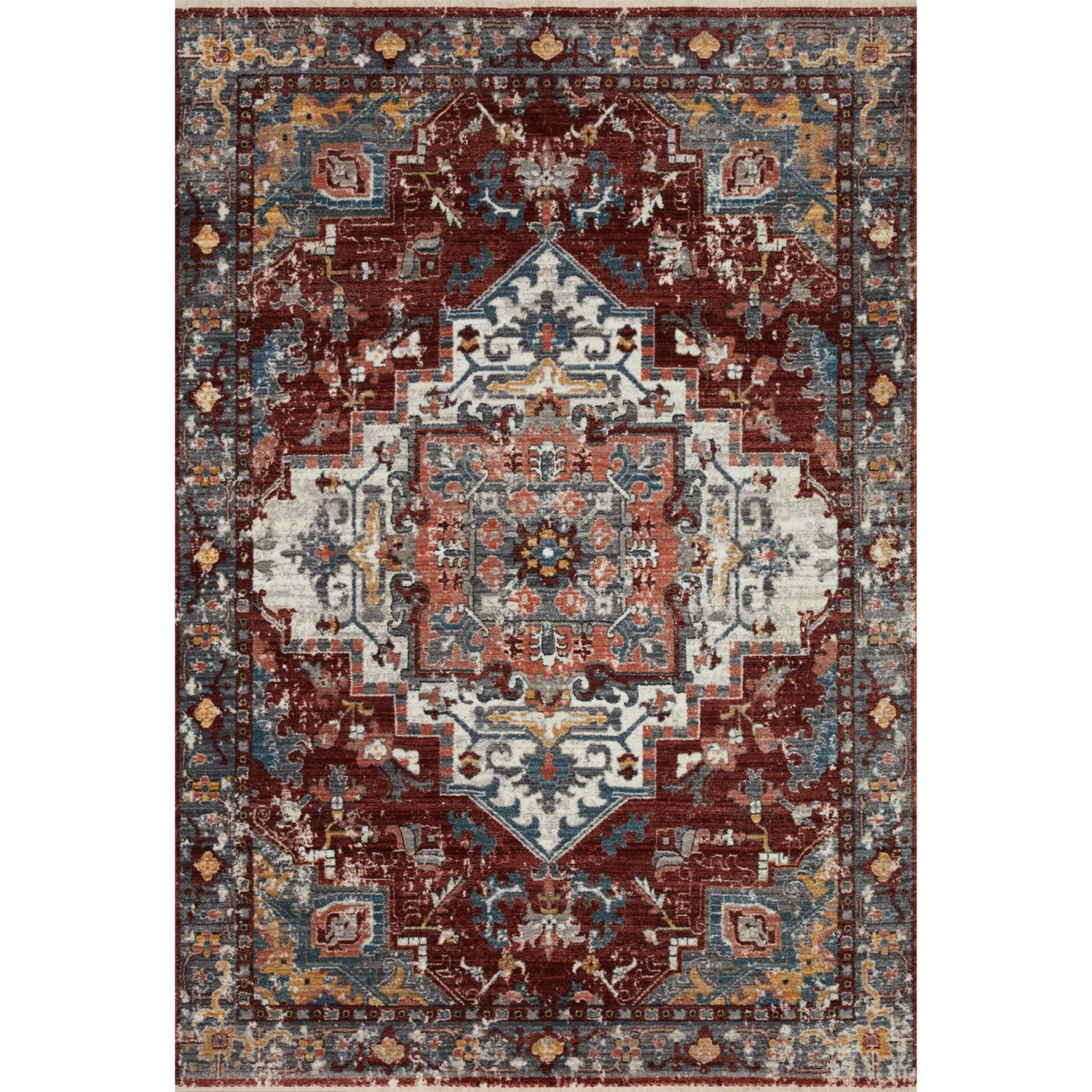 Loloi II Samra SAM-10 Brick / Grey Rug DC10 1 Loloi II Samra SAM-10 Brick / Grey Rug DC10