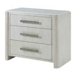 Theodore Alexander Essence Three Drawer Marble Top Nightstand -Grayson-Living TA60104.C336 main 1