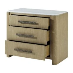 Theodore Alexander Essence Three Drawer Marble Top Nightstand -Grayson-Living TA60104.C359 more 2