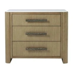 Theodore Alexander Essence Three Drawer Marble Top Nightstand -Grayson-Living TA60104.C359 more 3