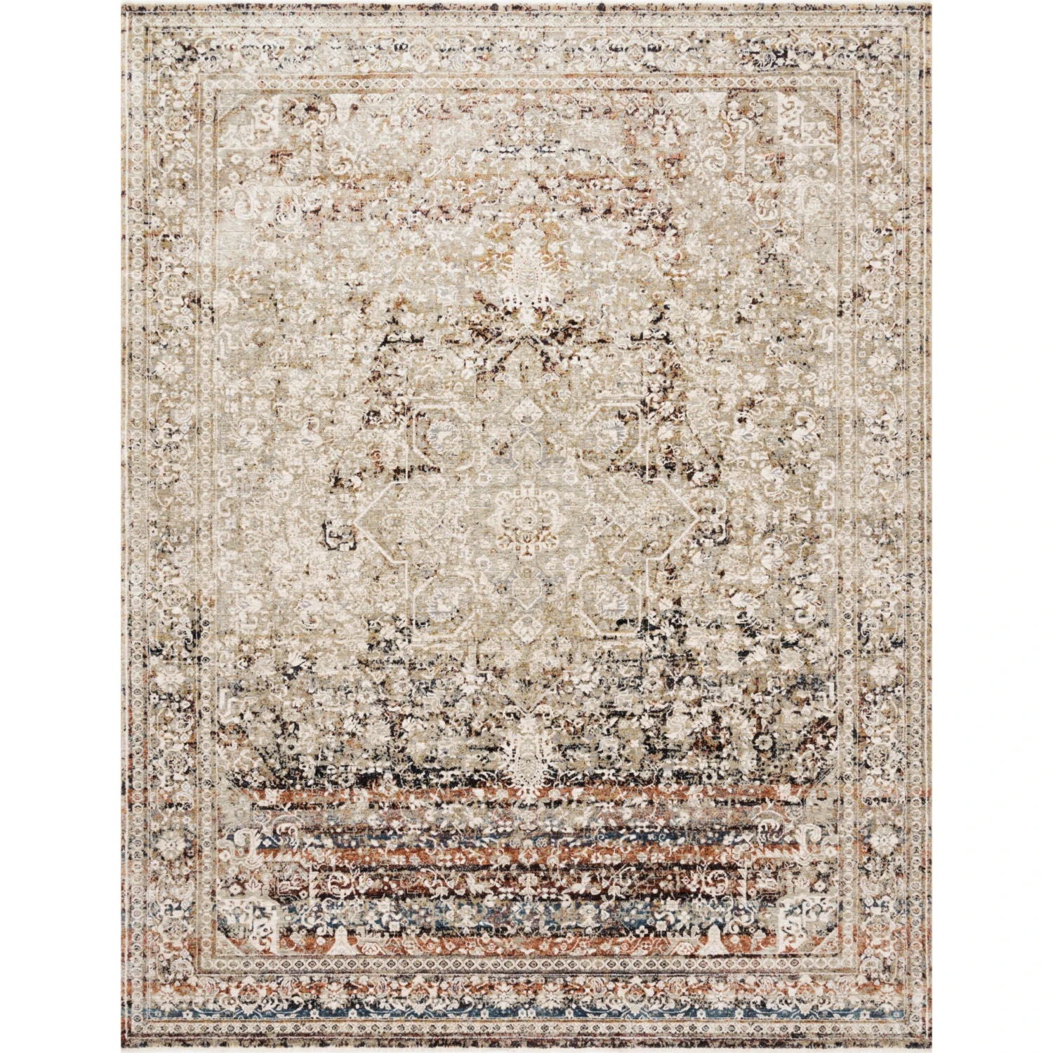 Loloi Theia THE-05 Taupe / Brick Rug MDP 1 Loloi Theia THE-05 Taupe / Brick Rug MDP