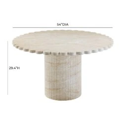 TOV Furniture Blossom Washed Travertine Finish Indoor / Outdoor 54" Round Dining Table 13 TOV Furniture Blossom Washed Travertine Finish Indoor / Outdoor 54" Round Dining Table -Grayson-Living TOV D54349.media .07