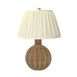 TOV Furniture Pallora Cream & Natural Rattan Table Lamp
