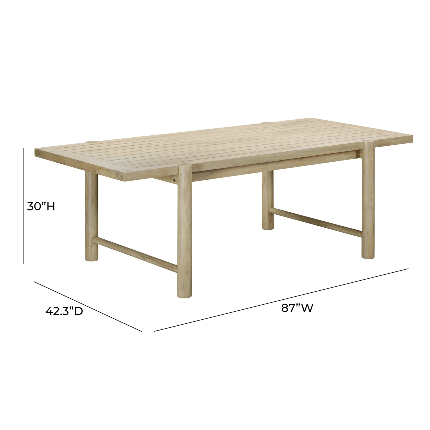 TOV Furniture Gata Light Teak Outdoor Rectangular Dining Table 7 TOV Furniture Gata Light Teak Outdoor Rectangular Dining Table - Image 7