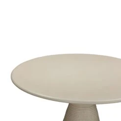 TOV Furniture Fern Beige Textured Faux Plaster Concrete Indoor / Outdoor Round Dining Table 9 TOV Furniture Fern Beige Textured Faux Plaster Concrete Indoor / Outdoor Round Dining Table -Grayson-Living TOV O54277.media .04