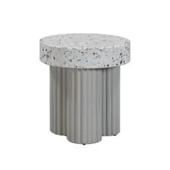 TOV Furniture Clover Faux Terrazzo Indoor / Outdoor Round Side Table