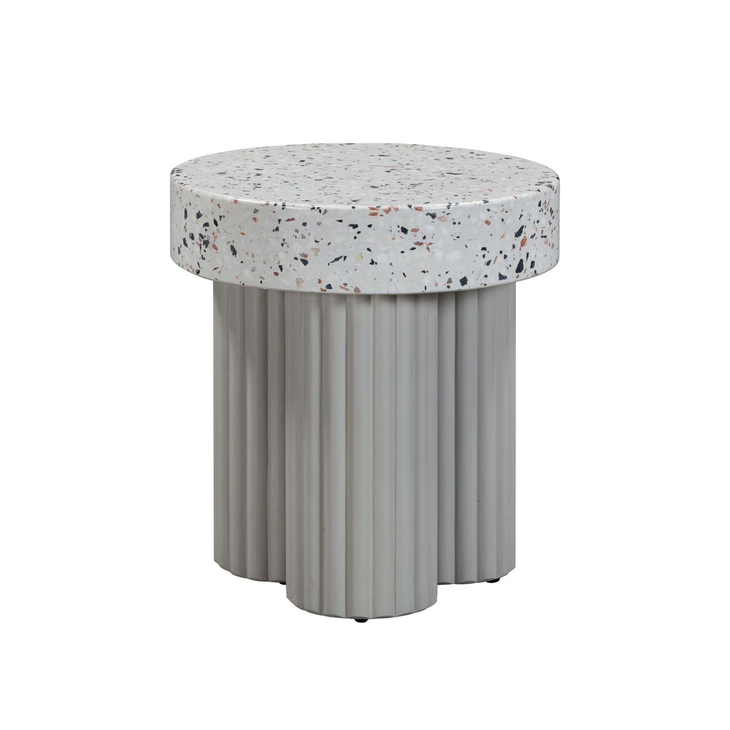 TOV Furniture Clover Faux Terrazzo Indoor / Outdoor Round Side Table 1 TOV Furniture Clover Faux Terrazzo Indoor / Outdoor Round Side Table