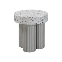 TOV Furniture Clover Faux Terrazzo Indoor / Outdoor Round Side Table 9 TOV Furniture Clover Faux Terrazzo Indoor / Outdoor Round Side Table -Grayson-Living TOV O54278.media .03
