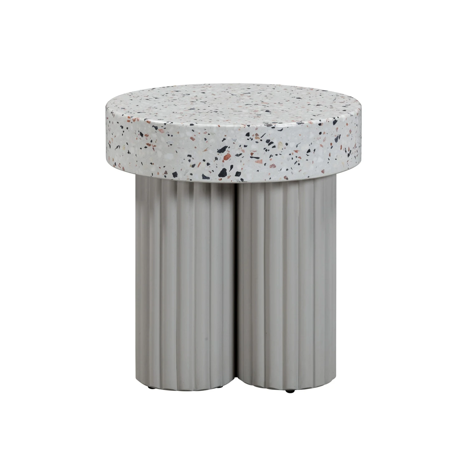 TOV Furniture Clover Faux Terrazzo Indoor / Outdoor Round Side Table 4 TOV Furniture Clover Faux Terrazzo Indoor / Outdoor Round Side Table - Image 4