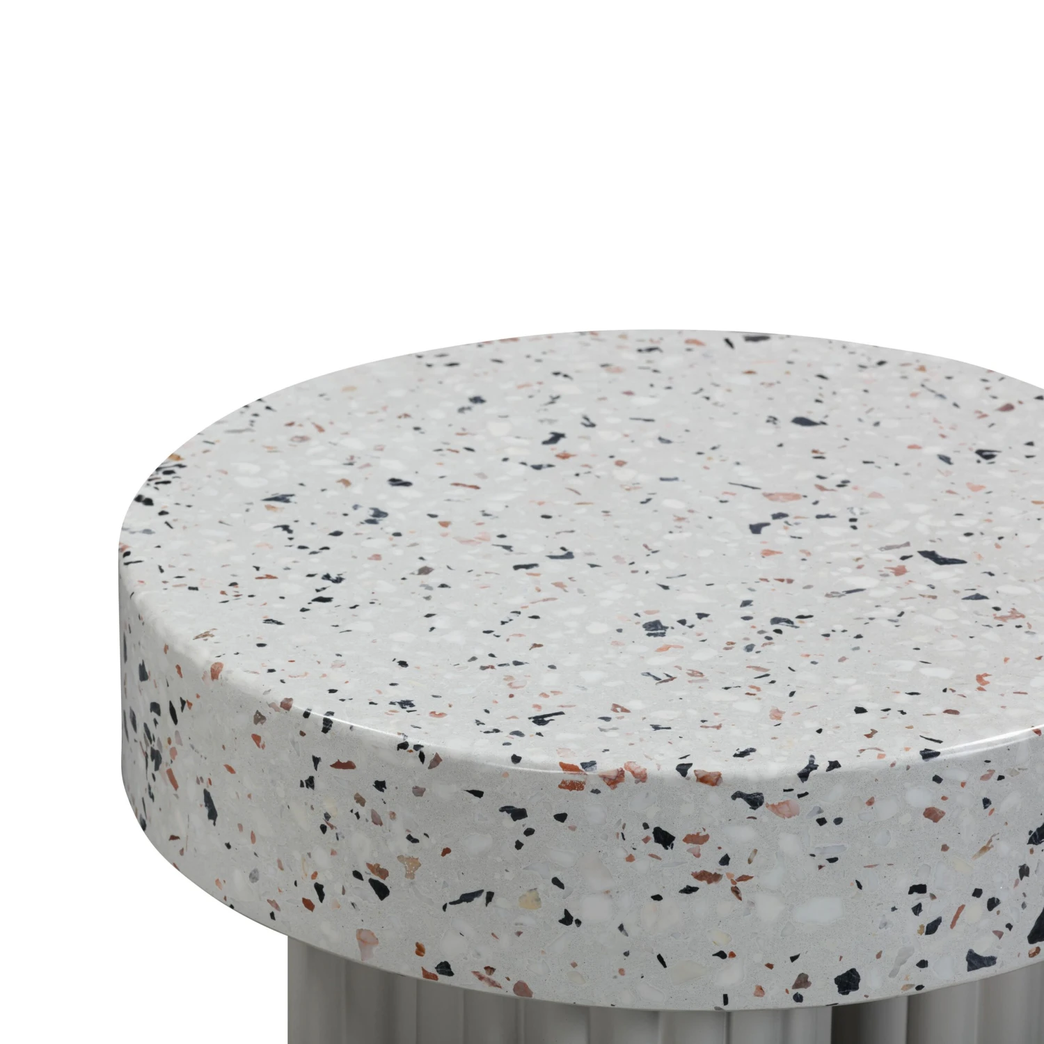 TOV Furniture Clover Faux Terrazzo Indoor / Outdoor Round Side Table 5 TOV Furniture Clover Faux Terrazzo Indoor / Outdoor Round Side Table - Image 5