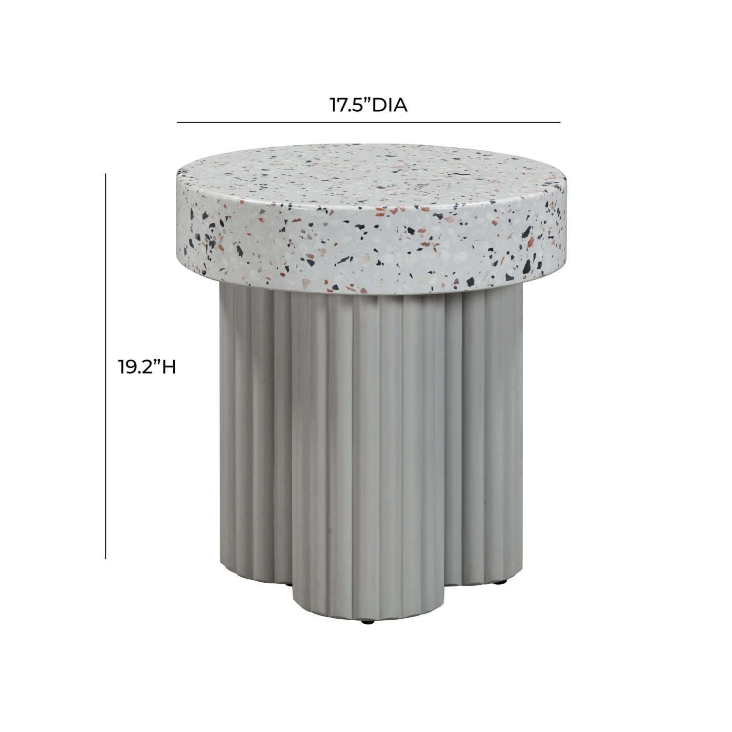 TOV Furniture Clover Faux Terrazzo Indoor / Outdoor Round Side Table 7 TOV Furniture Clover Faux Terrazzo Indoor / Outdoor Round Side Table - Image 7