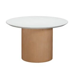 TOV Furniture Rose Faux Terrazzo And Terracotta Indoor / Outdoor Round Concrete Dining Table
