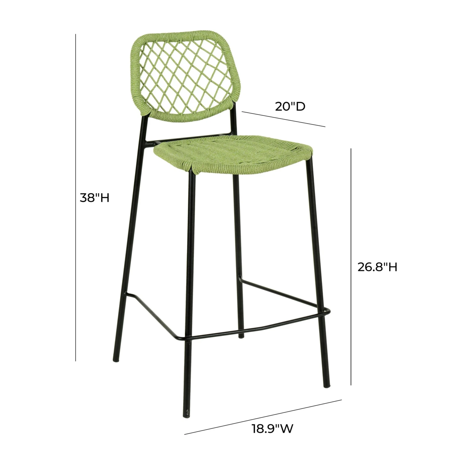 TOV Furniture Lucy Cord Outdoor Counter Stool 8 TOV Furniture Lucy Cord Outdoor Counter Stool - Image 8