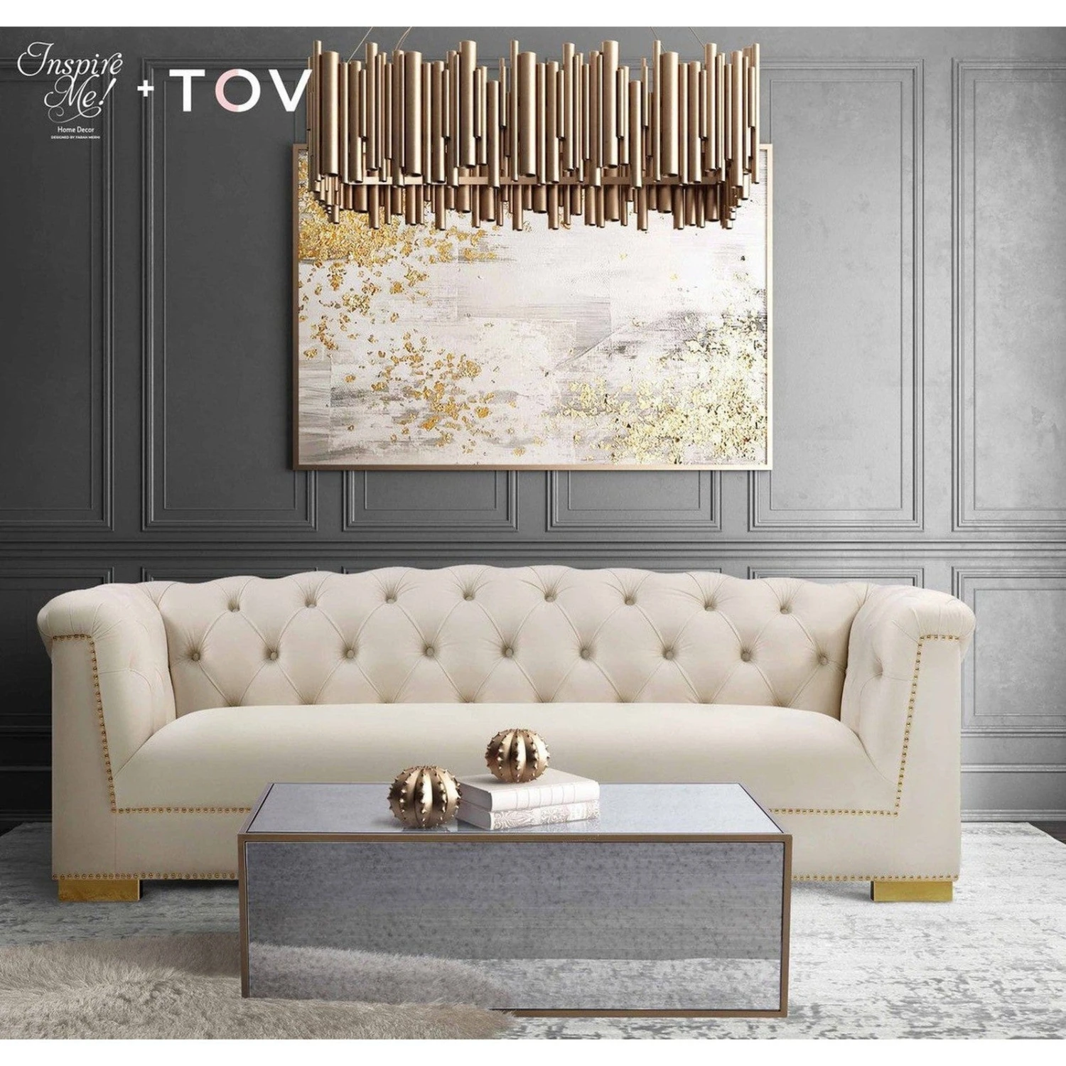 TOV Furniture Lana Mirrored Coffee Table 2 TOV Furniture Lana Mirrored Coffee Table - Image 2