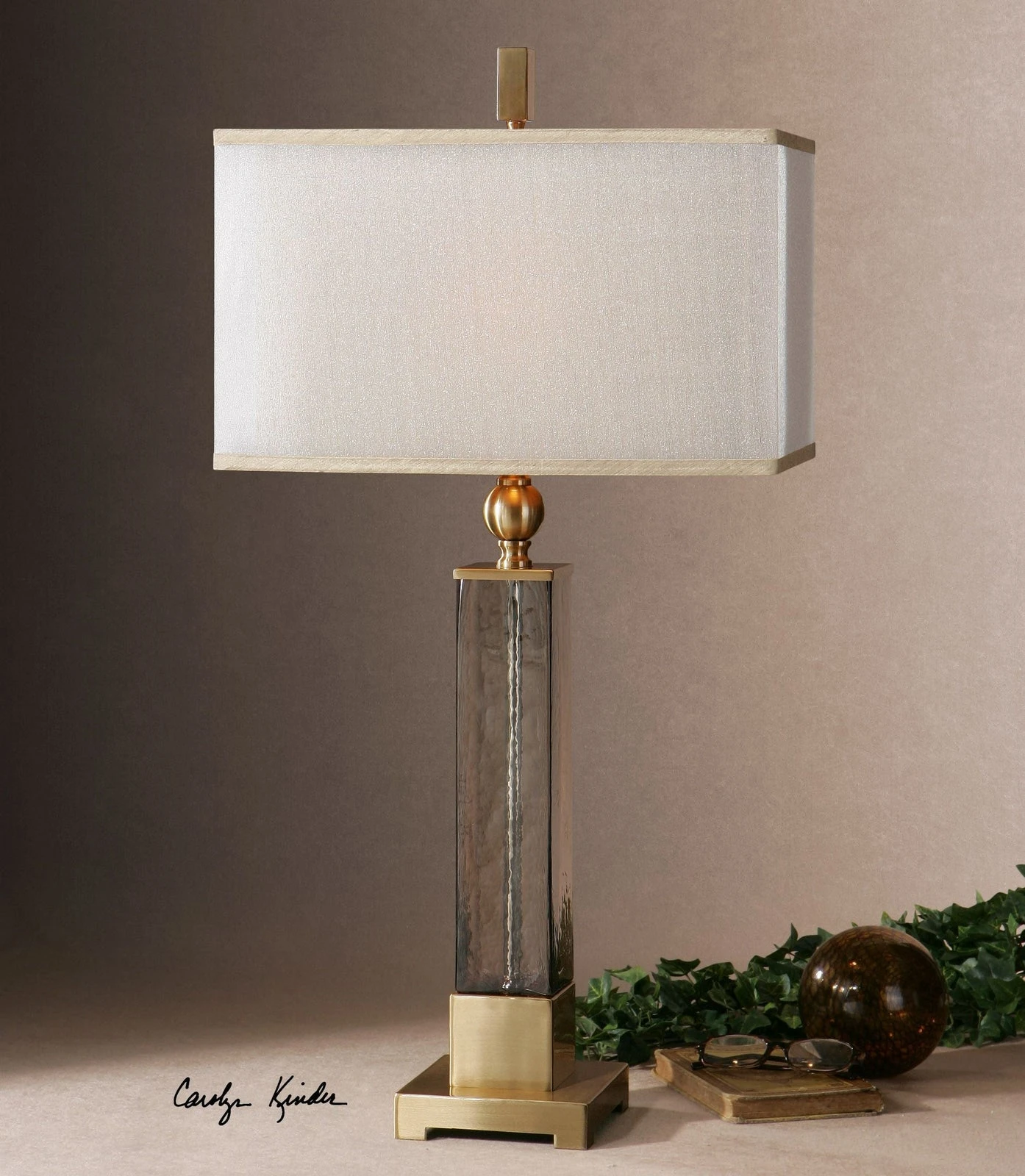 Uttermost Caecilia Amber Glass Table Lamp 2 Uttermost Caecilia Amber Glass Table Lamp - Image 2