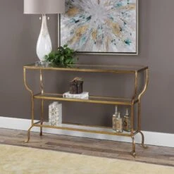 Uttermost Deline Gold Console Table -Grayson-Living Uttermost Deline Gold Console Table 24668 5