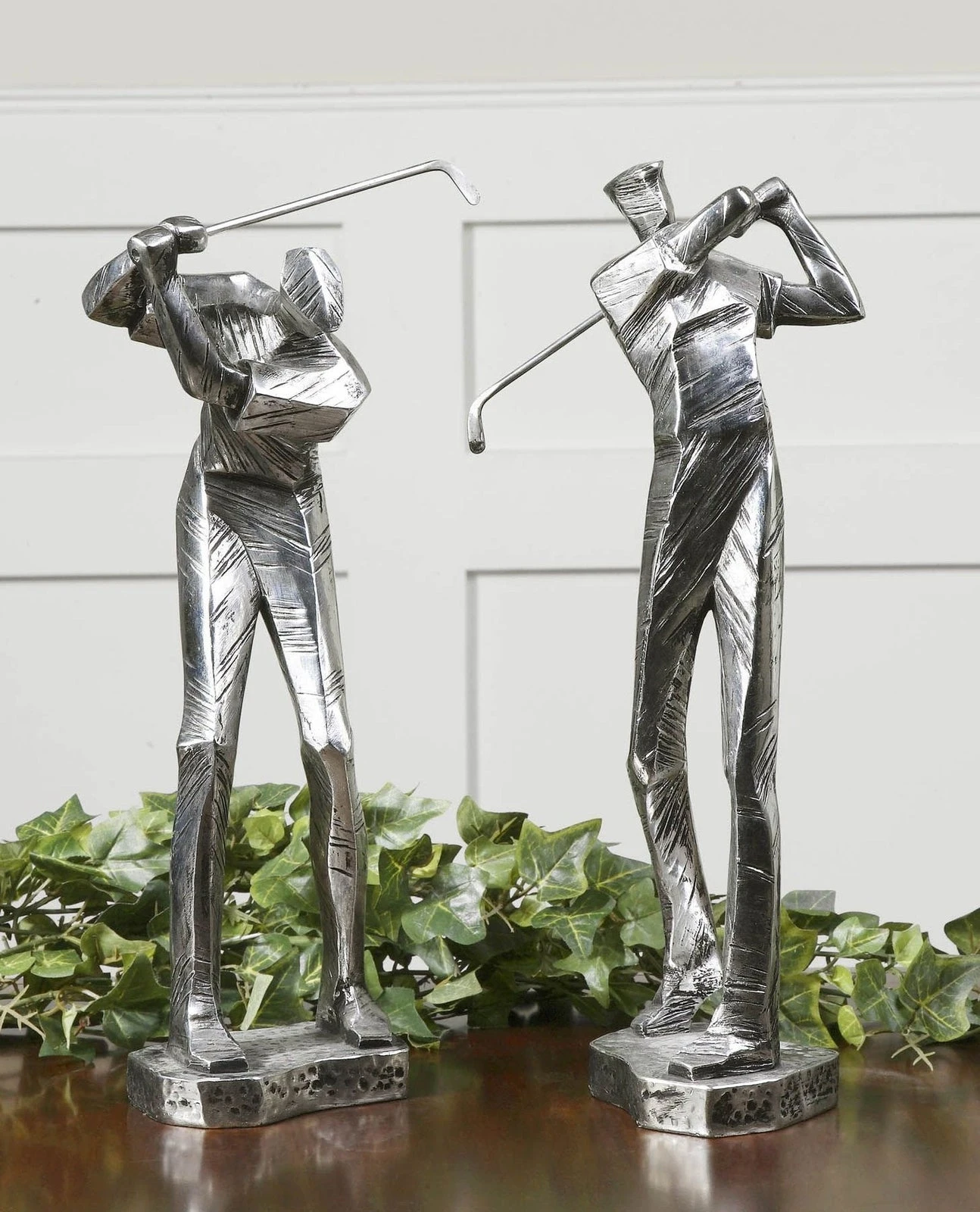 Uttermost Practice Shot Metallic Statues - Set Of 2 2 Uttermost Practice Shot Metallic Statues - Set Of 2 - Image 2