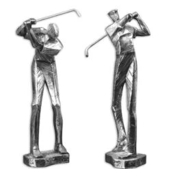 Uttermost Practice Shot Metallic Statues - Set Of 2