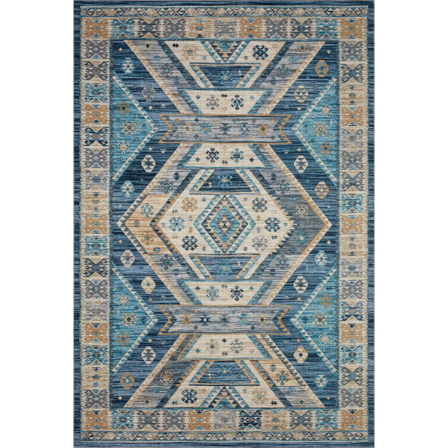 Loloi II Zion ZIO-02 Ocean / Gold Rug DC10 1 Loloi II Zion ZIO-02 Ocean / Gold Rug DC10