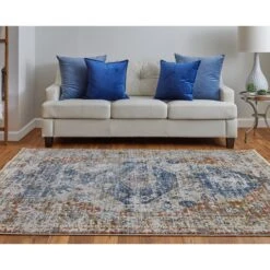 Feizy Kaia 39HWF Transitional Medallion In Ivory/Orange/Blue 12 Feizy Kaia 39HWF Transitional Medallion In Ivory/Orange/Blue -Grayson-Living b001a3c262954710fab407eda27132e8c40cd81e