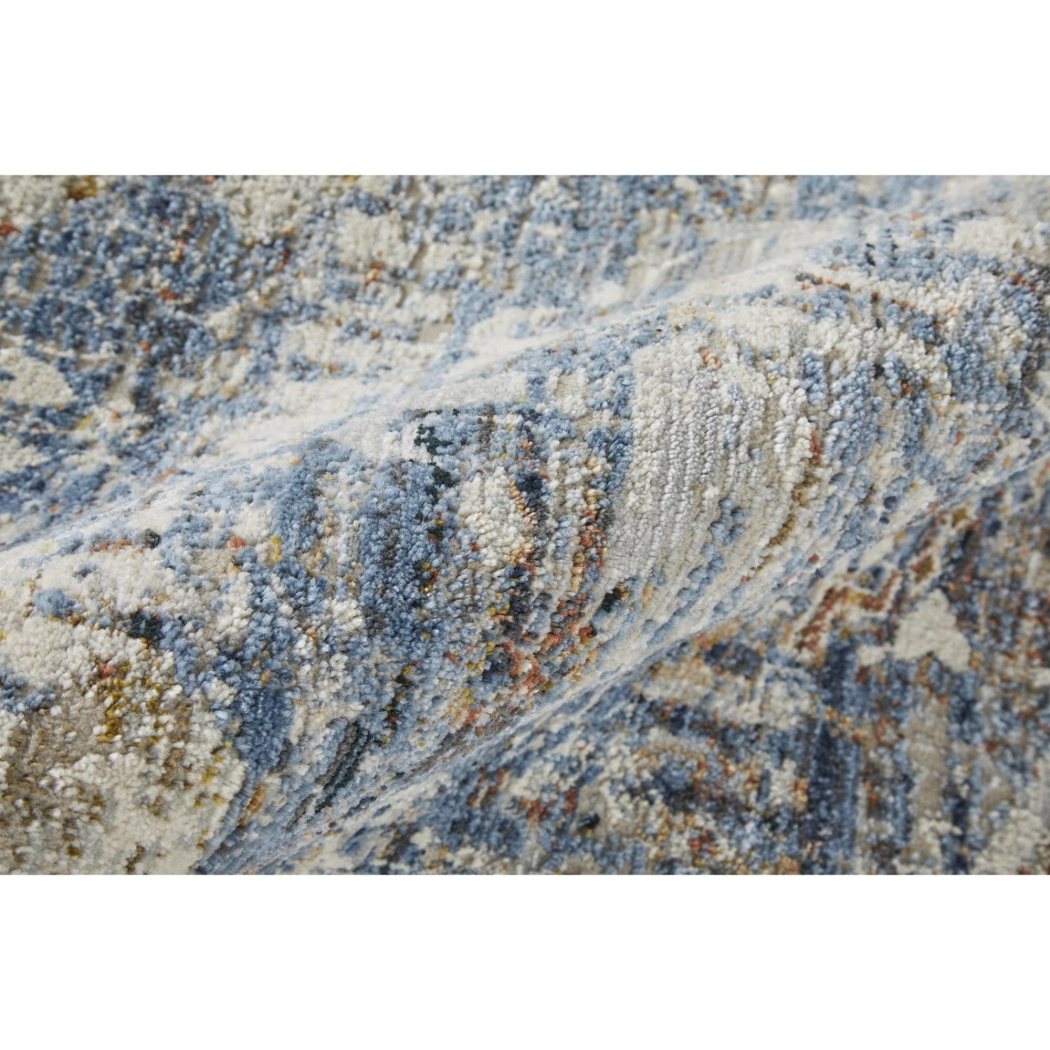 Feizy Kaia 39HWF Transitional Medallion In Ivory/Orange/Blue 9 Feizy Kaia 39HWF Transitional Medallion In Ivory/Orange/Blue - Image 9