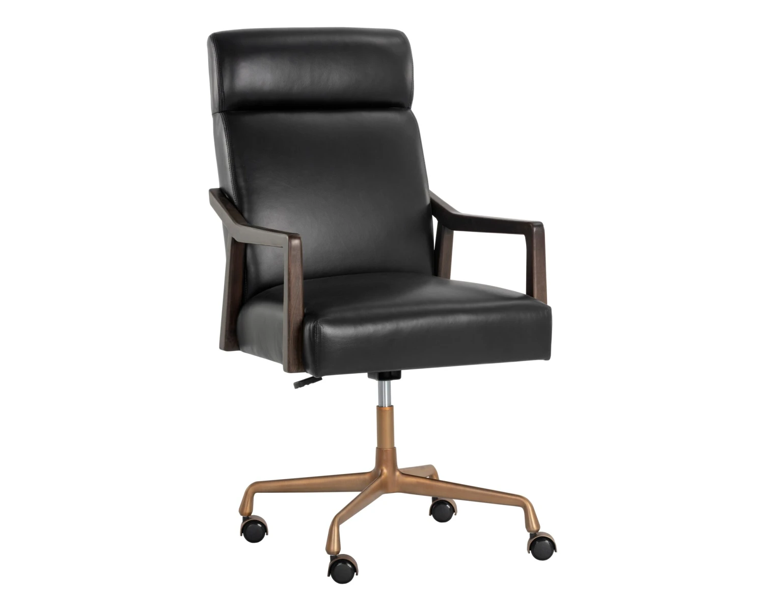 Sunpan Collin Office Chair - Brown - Cortina Black Leather 1 Sunpan Collin Office Chair - Brown - Cortina Black Leather
