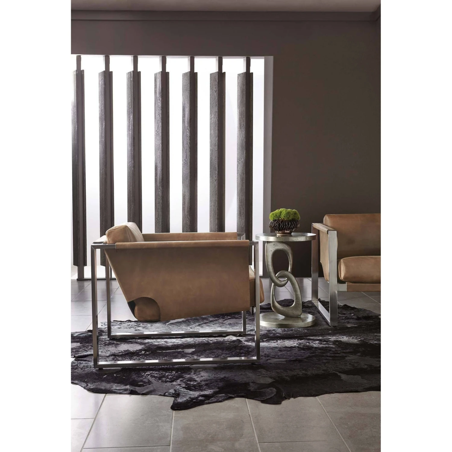 Bernhardt Linea Metal Interlocking Round Chairside Table 3 Bernhardt Linea Metal Interlocking Round Chairside Table - Image 3