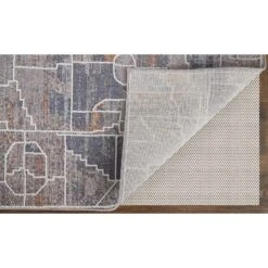 Feizy Francisco 39D4F Transitional Abstract In Blue/Gray/Orange -Grayson-Living ce2ec19d415e882d6b013bec32f8a54f8041e4a6