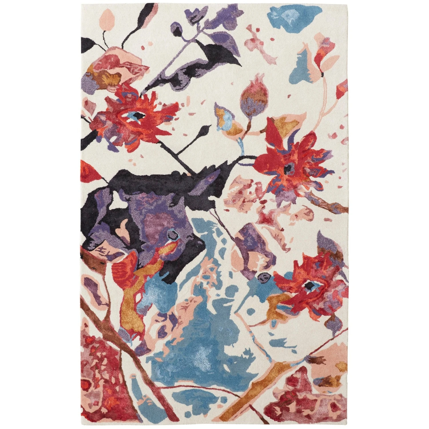 Feizy Dafney 8863F Transitional Floral & Botanical In Red/Blue/Purple 1 Feizy Dafney 8863F Transitional Floral & Botanical In Red/Blue/Purple