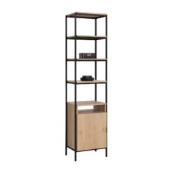 Sunpan Ambrose Modular Bookcase - Small - Rustic Oak - Black