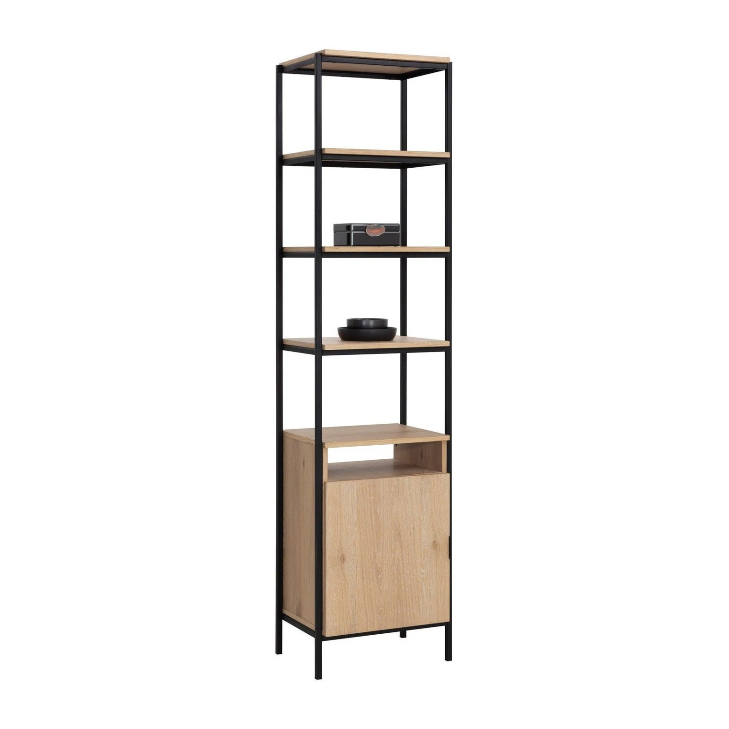 Sunpan Ambrose Modular Bookcase - Small - Rustic Oak - Black 1 Sunpan Ambrose Modular Bookcase - Small - Rustic Oak - Black