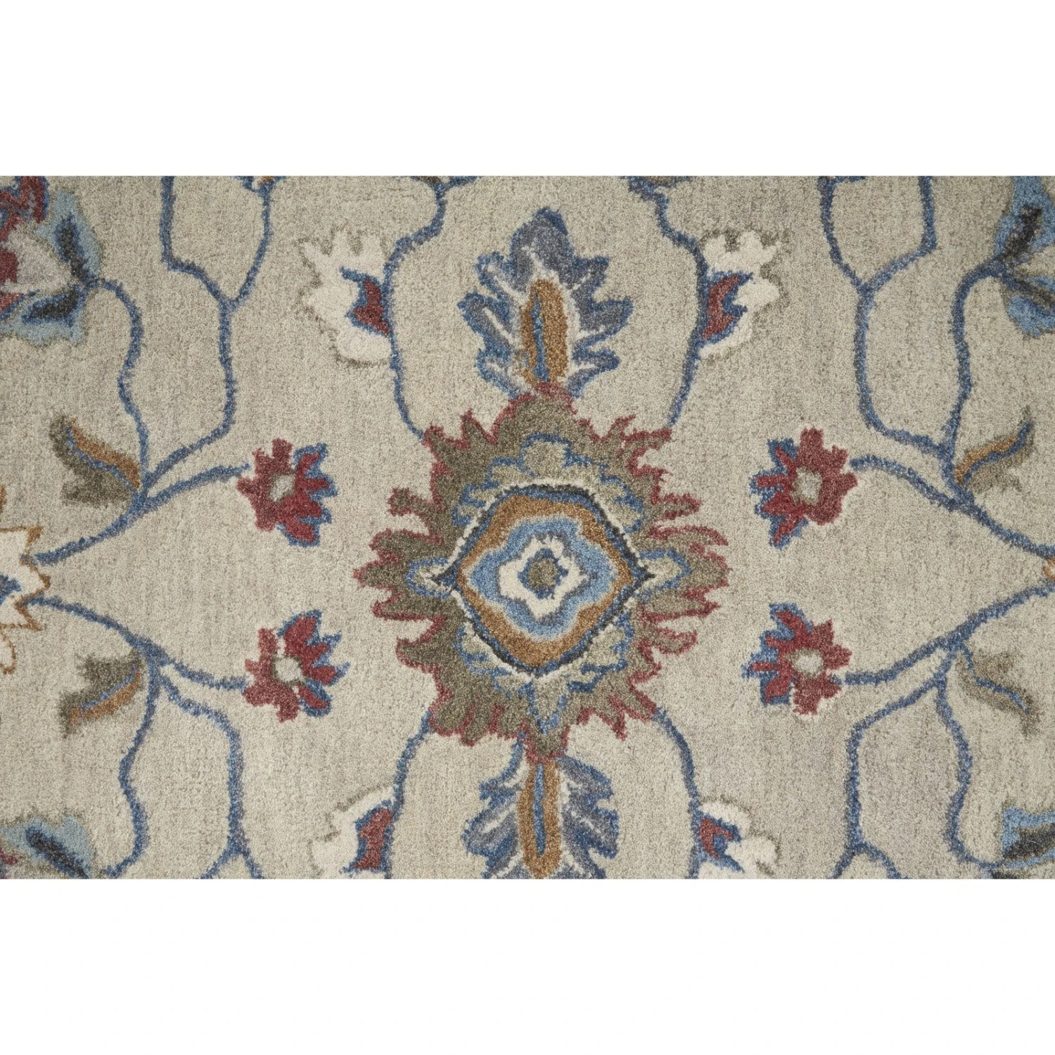 Feizy Rylan 8642F Transitional Oriental In Ivory/Taupe/Blue 8 Feizy Rylan 8642F Transitional Oriental In Ivory/Taupe/Blue - Image 8