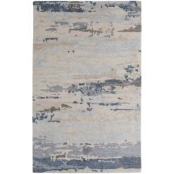 Feizy Everley 8647F Modern Abstract In Blue/Gray/Ivory
