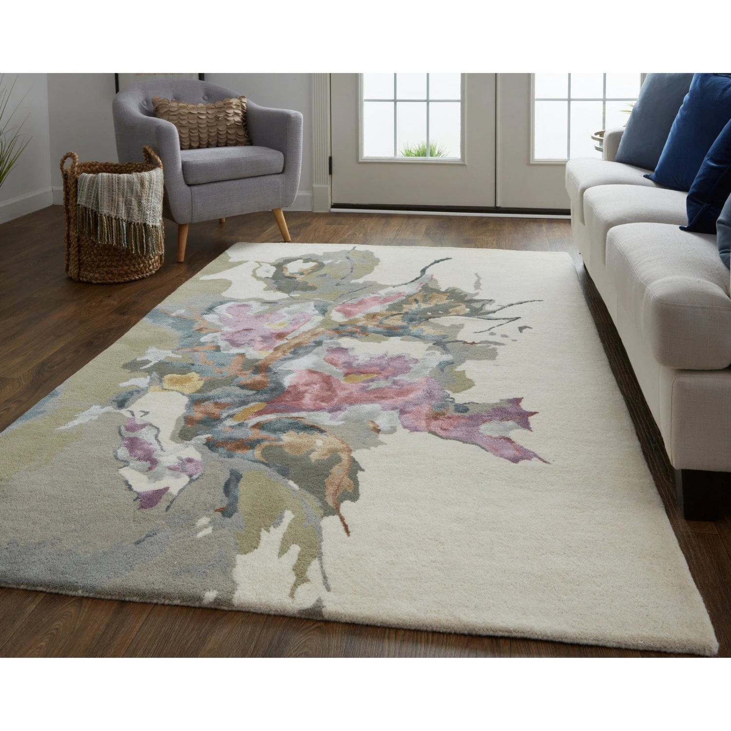 Feizy Dafney 8864F Transitional Floral & Botanical In Purple/Pink/Green 3 Feizy Dafney 8864F Transitional Floral & Botanical In Purple/Pink/Green - Image 3