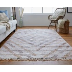 Feizy Beckett 0724F Transitional Geometric In Ivory/Gray/Tan -Grayson-Living gw75ey0bjkiyq368zxhf