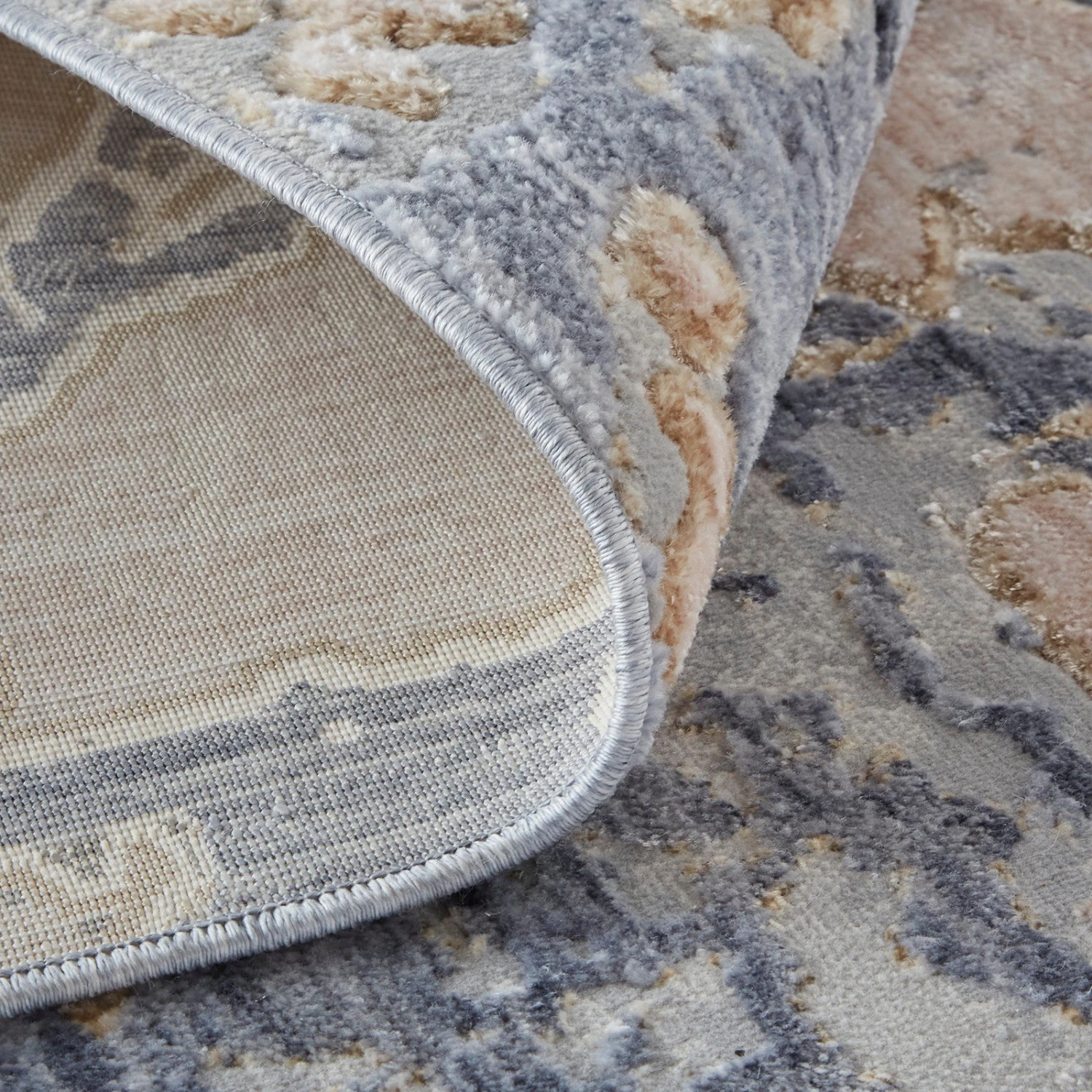 Feizy Laina 39G8F Transitional Abstract In Tan/Blue 8 Feizy Laina 39G8F Transitional Abstract In Tan/Blue - Image 8