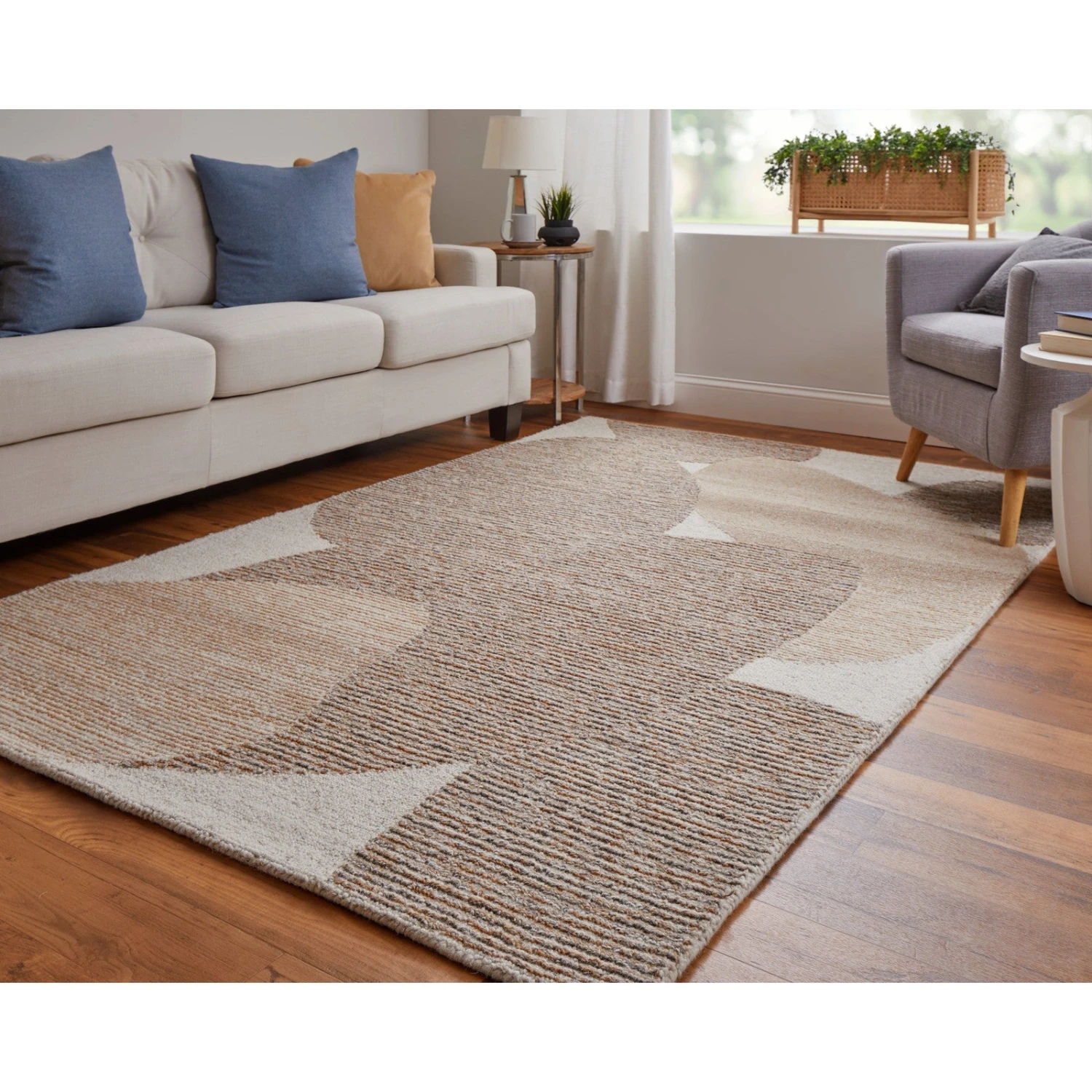 Feizy Pollock 8951F Modern Watercolor In Brown/Tan/Ivory 2 Feizy Pollock 8951F Modern Watercolor In Brown/Tan/Ivory - Image 2