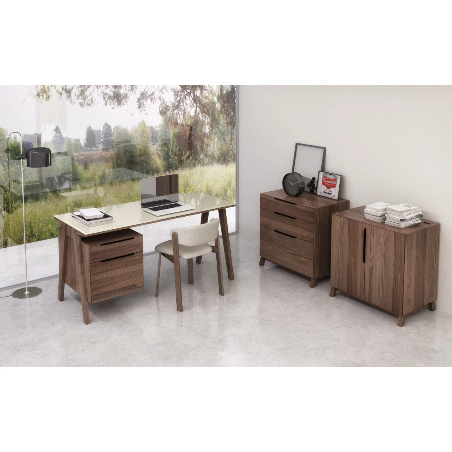 Huppe Howard Desk 7301 With Drawer File Cabinet 2 Huppe Howard Desk 7301 With Drawer File Cabinet - Image 2
