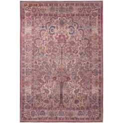 Feizy Rawlins 39HLF Transitional Oriental In Red/Tan/Pink