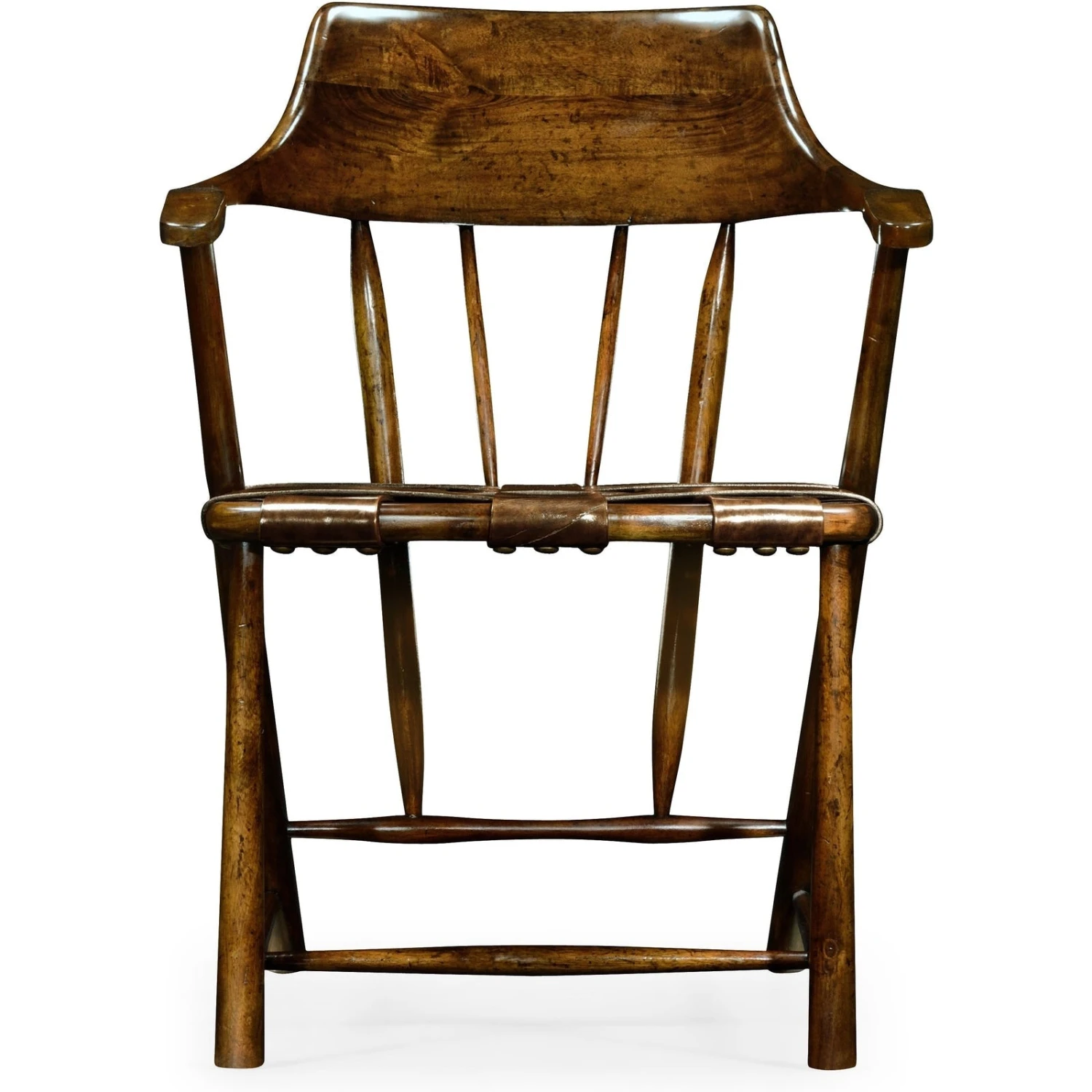 Jonathan Charles Curated Walnut Smokers Armchair With Leather Seat (492783-WAL-L002) - Set Of 2 2 Jonathan Charles Curated Walnut Smokers Armchair With Leather Seat (492783-WAL-L002) - Set Of 2 - Image 2