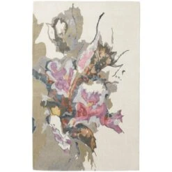 Feizy Dafney 8864F Transitional Floral & Botanical In Purple/Pink/Green