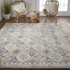 Feizy Rylan 8638F Transitional Floral & Botanical In Taupe/Ivory/Red -Grayson-Living l8ehh60vgosoowtkohjd
