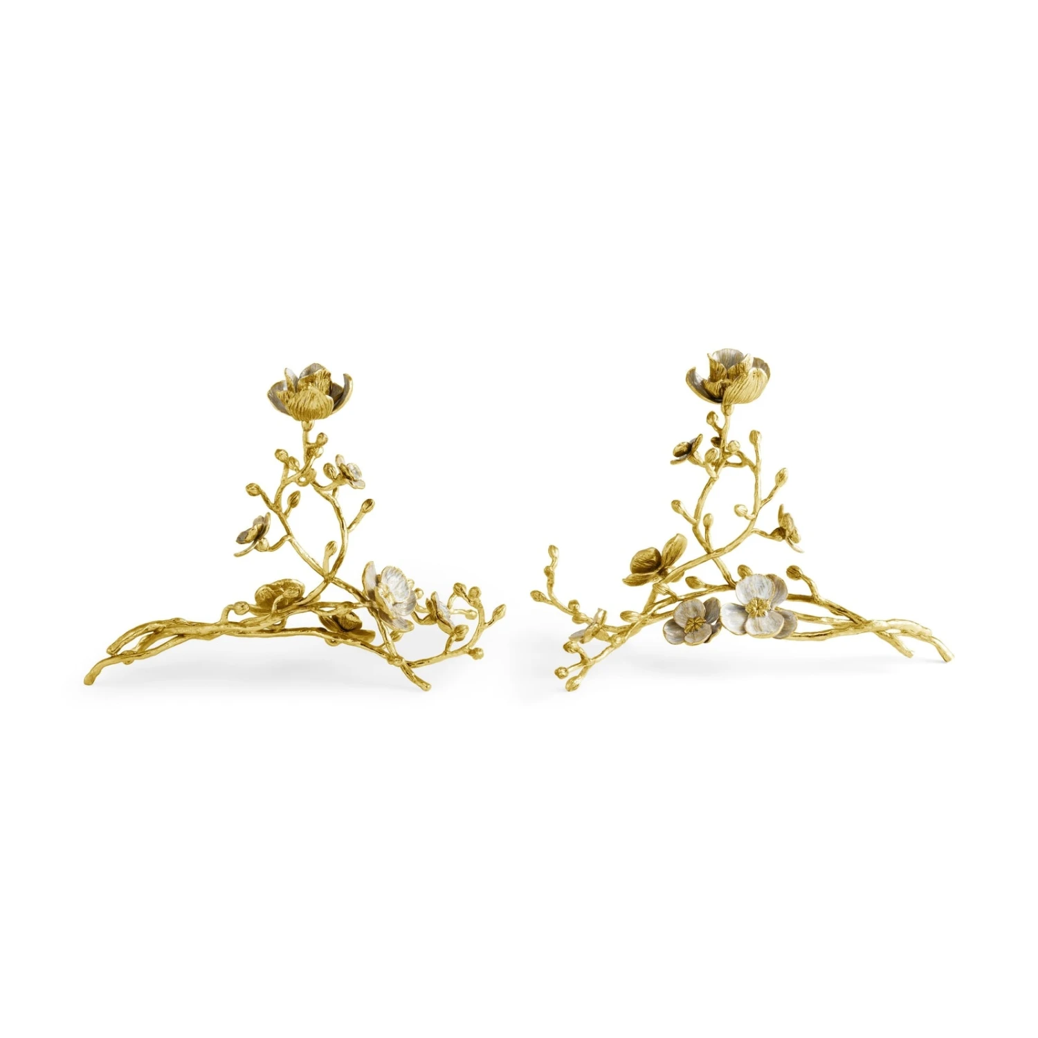 Michael Aram Orchid Sculptural Candleholders - Set Of 2 4 Michael Aram Orchid Sculptural Candleholders - Set Of 2 - Image 4