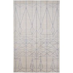 Feizy Micah 3045F Modern Geometric In White/Silver/Gray