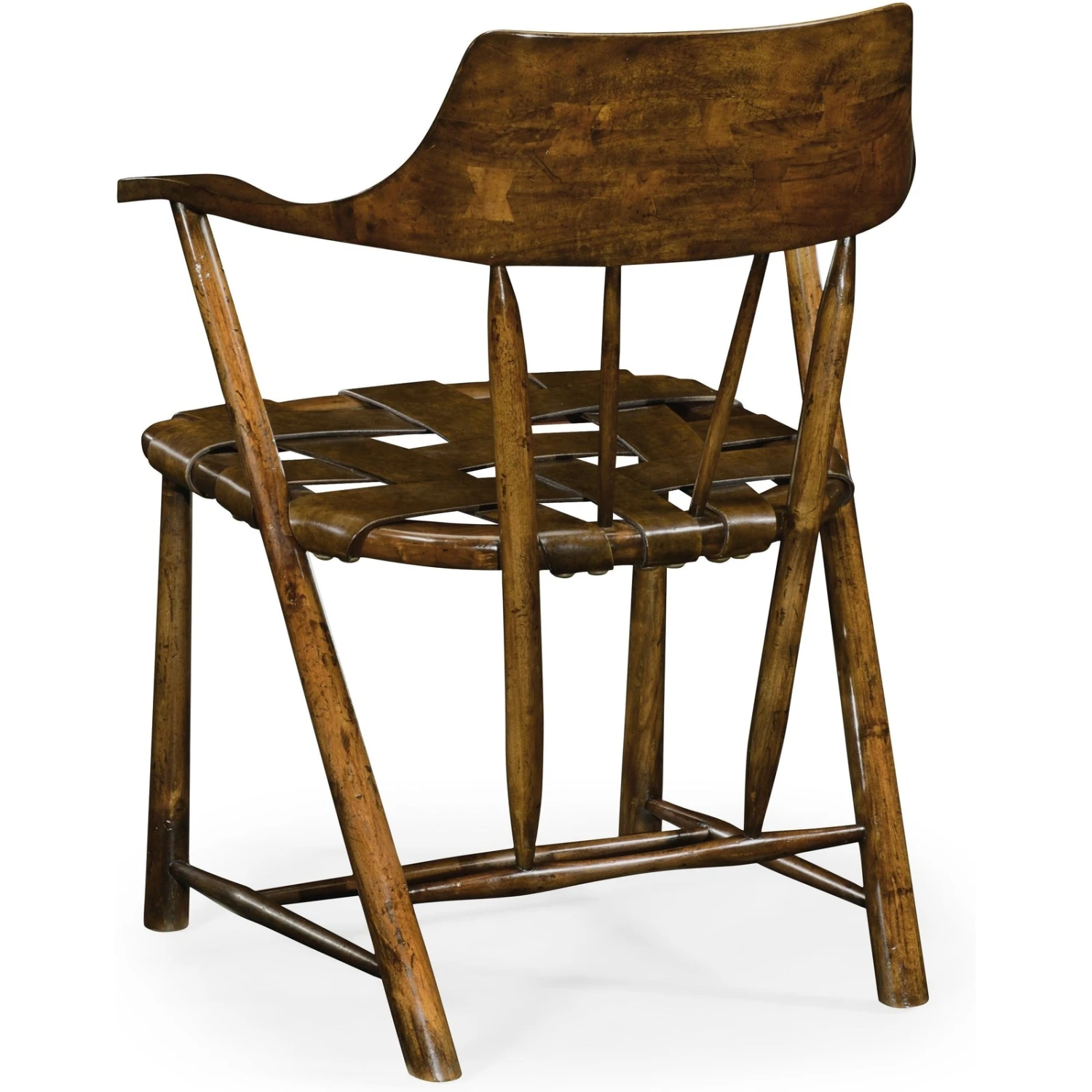 Jonathan Charles Curated Walnut Smokers Armchair With Leather Seat (492783-WAL-L002) - Set Of 2 3 Jonathan Charles Curated Walnut Smokers Armchair With Leather Seat (492783-WAL-L002) - Set Of 2 - Image 3