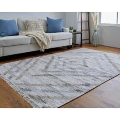 Feizy Beckett 0724F Transitional Geometric In Ivory/Gray/Tan -Grayson-Living q75zr2p3uifqz4amsa3s