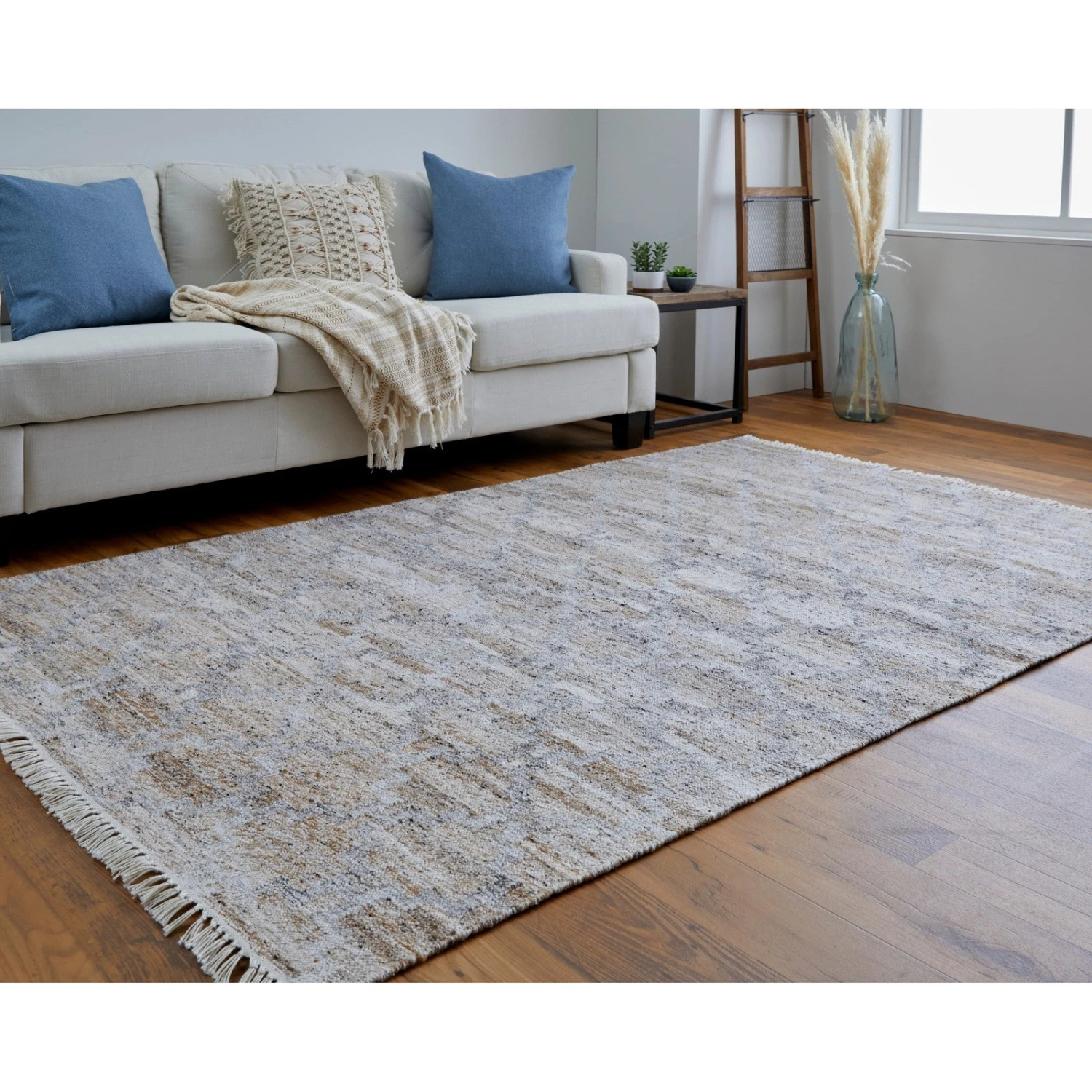 Feizy Beckett 0787F Transitional Trellis & Lattice In Tan/Gray/Ivory 2 Feizy Beckett 0787F Transitional Trellis & Lattice In Tan/Gray/Ivory - Image 2